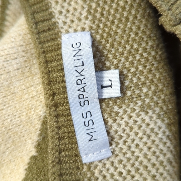 NWOT Miss Sparkling Floral Knit Sweater Tank Dress Green L fall retro hippie - Picture 8 of 10